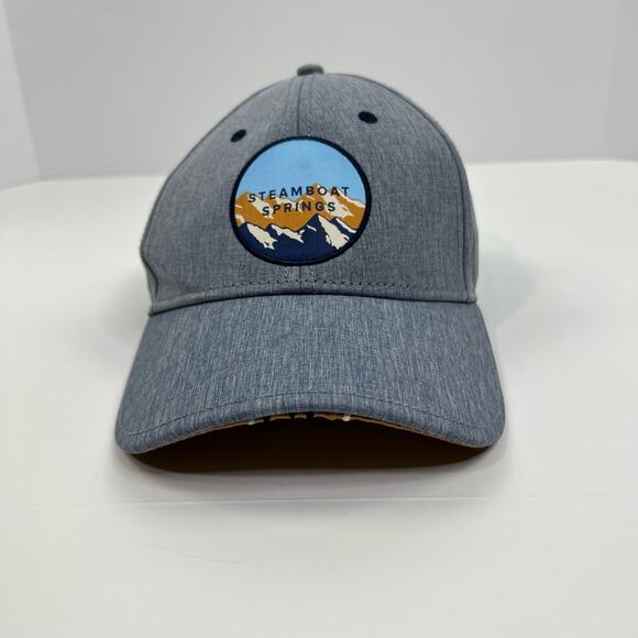 The Game Steamboat Springs Patch Baseball Cap Gray Adjustable Back Strap - Picture 2 of 14